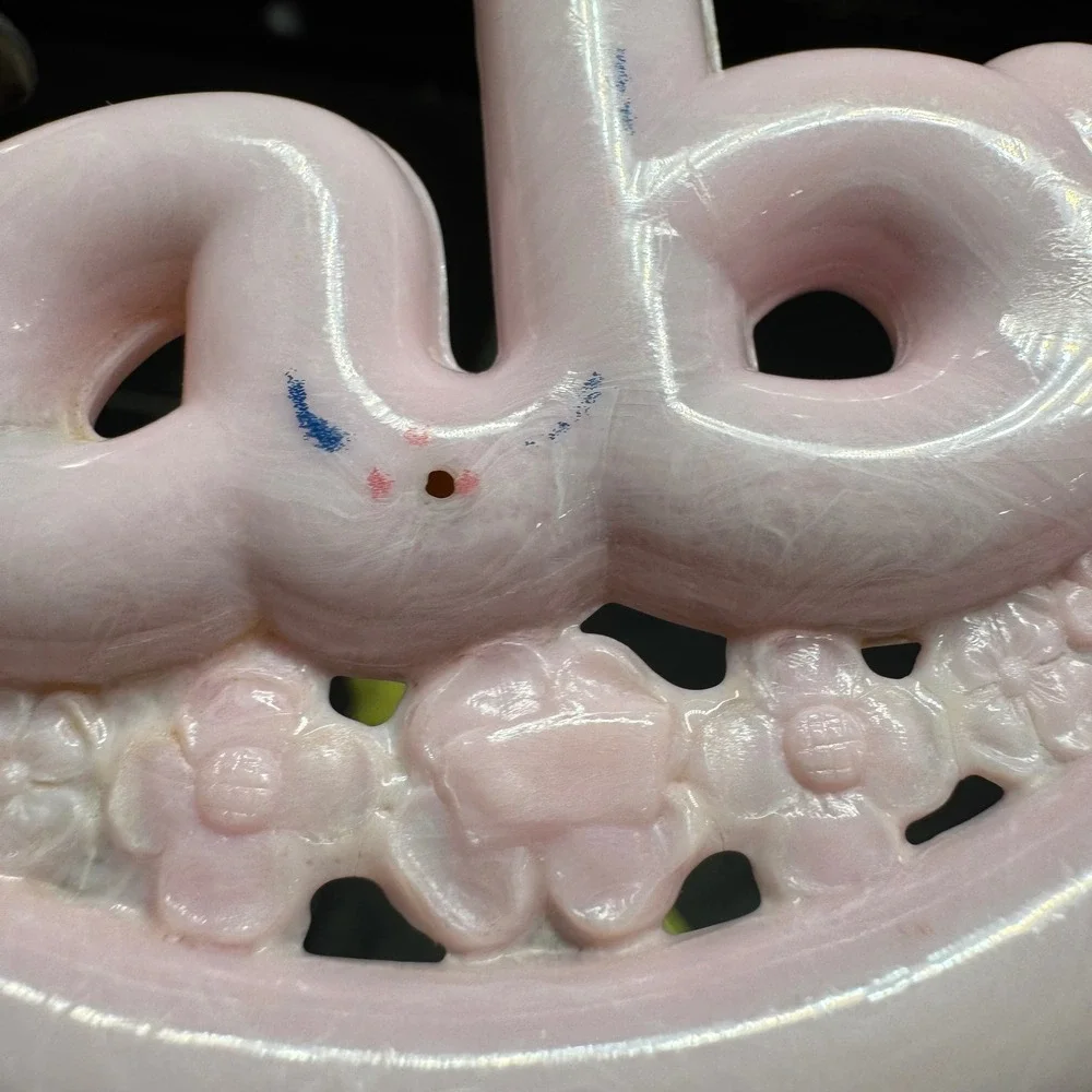 RARE 50s Vintage Celluloid Plastic Baby Rattles‎ Set of 3 Pink Safety Pin Clown
